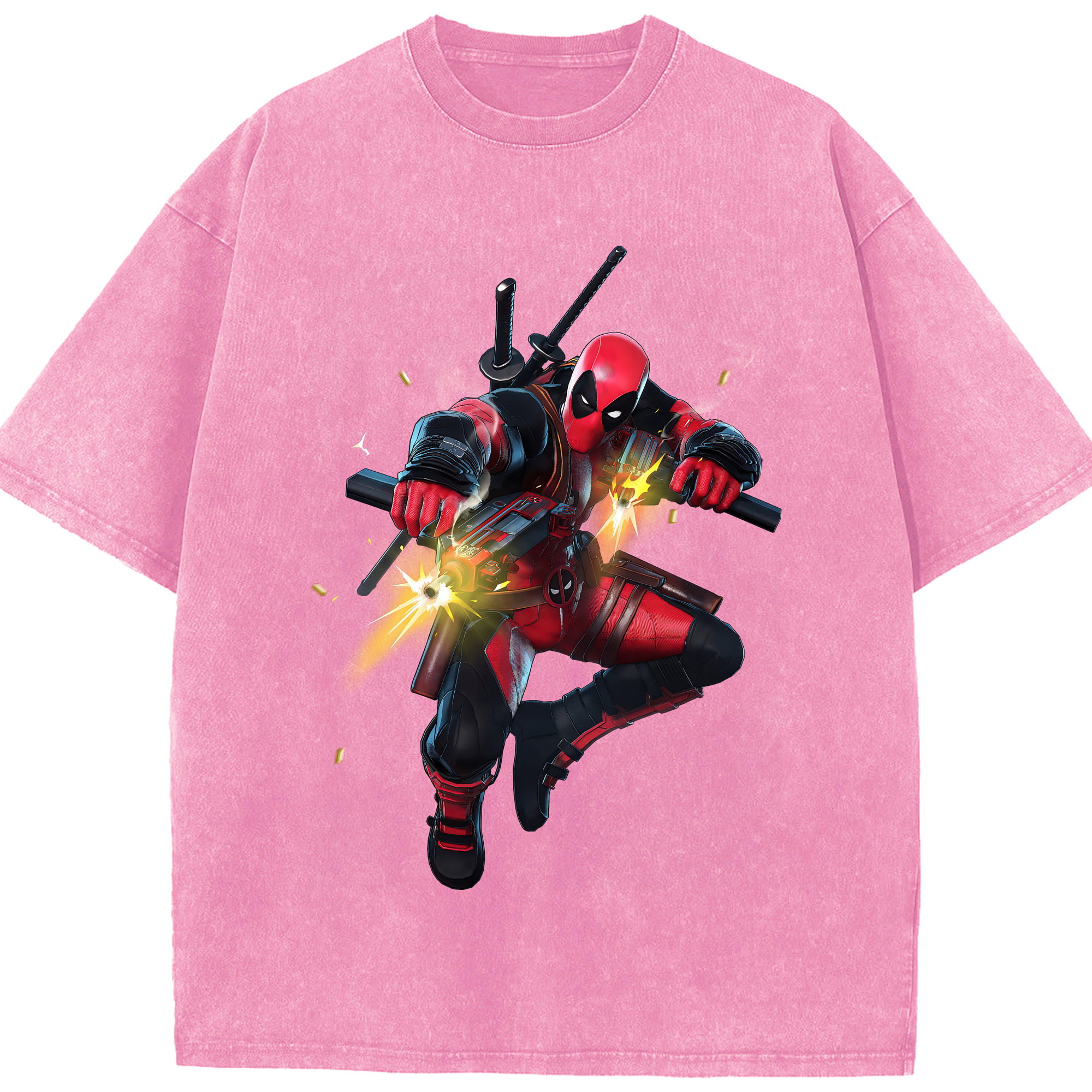 （画像用） Deadpool デッドプール 綿100% ヴィンテージ風 半袖Tシャツ（フロントプリント）